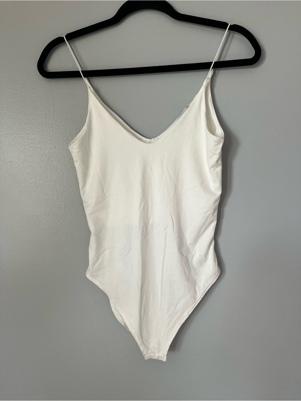 Gaze White V-Neck Cami Bodysuit Size XS